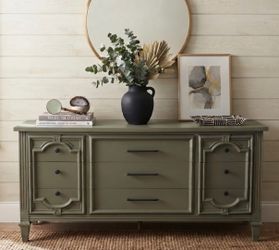 Custom Vintage Green Credenza / Dresser with Modern Farmhouse Style- local delivery available