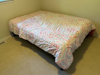 Full size bed frame and memory foam mattress