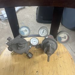 oxygen, acetylene gauges.