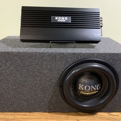 New 12" Kong Audio Subwoofer + Slot Port Enclosure + Amplifier 