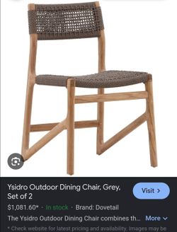 Brand New in box (set of 8) Outdoor Ysidro Teak Dining chairs by Dovetail