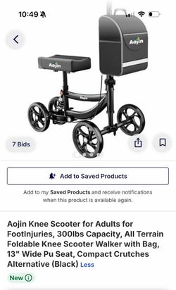 Aojin Foldable Knee Scooter Walker with Bag