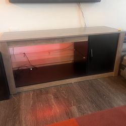 Gaming TV Stand With Color Changing Lighting