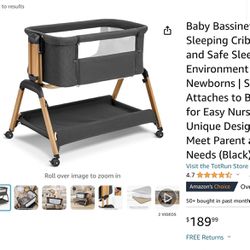 NEW Baby Bassinet Sleeping Crib - Cozy and Safe Sleep Environment for Newborns | Securely Attaches to Bedside for Easy Nursing | Unique Design to Meet