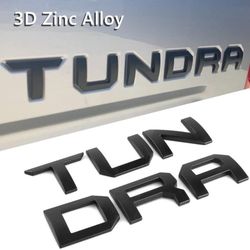 3D Raised Zinc Alloy Tailgate Insert Emblem Letters for 2014-2021 Toyota Tundra Emblem Decals, Matte black