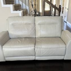 2-Pc. Leather Loveseat with 2 Power Motion Chairs