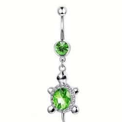 Green Turtle Belly Piercing 