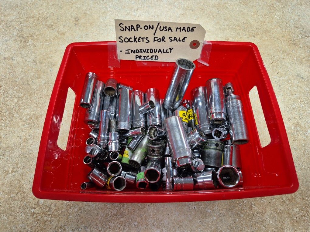 Snap On And USA Made Sockets For Sale, Individually Priced