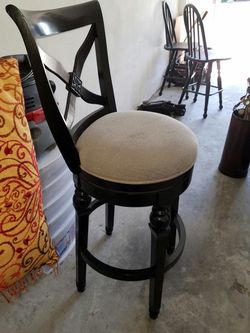 Black and cloth bar stool