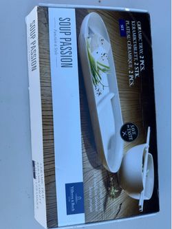 3 New Villeroy & Boch Soup Passion Ceramic Tray Sets (2 Trays per Box)
