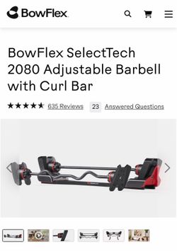 Bowflex SelectTech 2080 adjustable barbell w/ Curl Bar