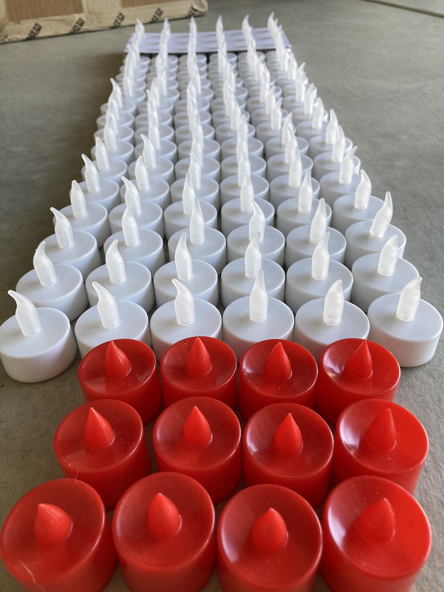 Flameless LED Battery Operated Tealight Candles (108 White, 12 Red)