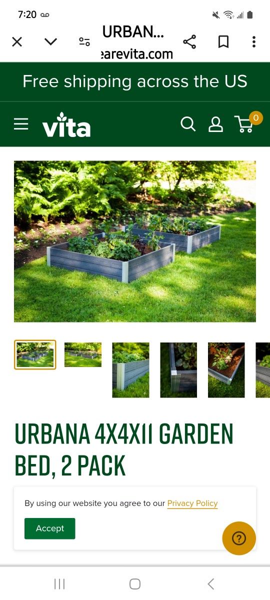 Vita Raised Flower Pots Garden Bed Ex. Condition 4 X4