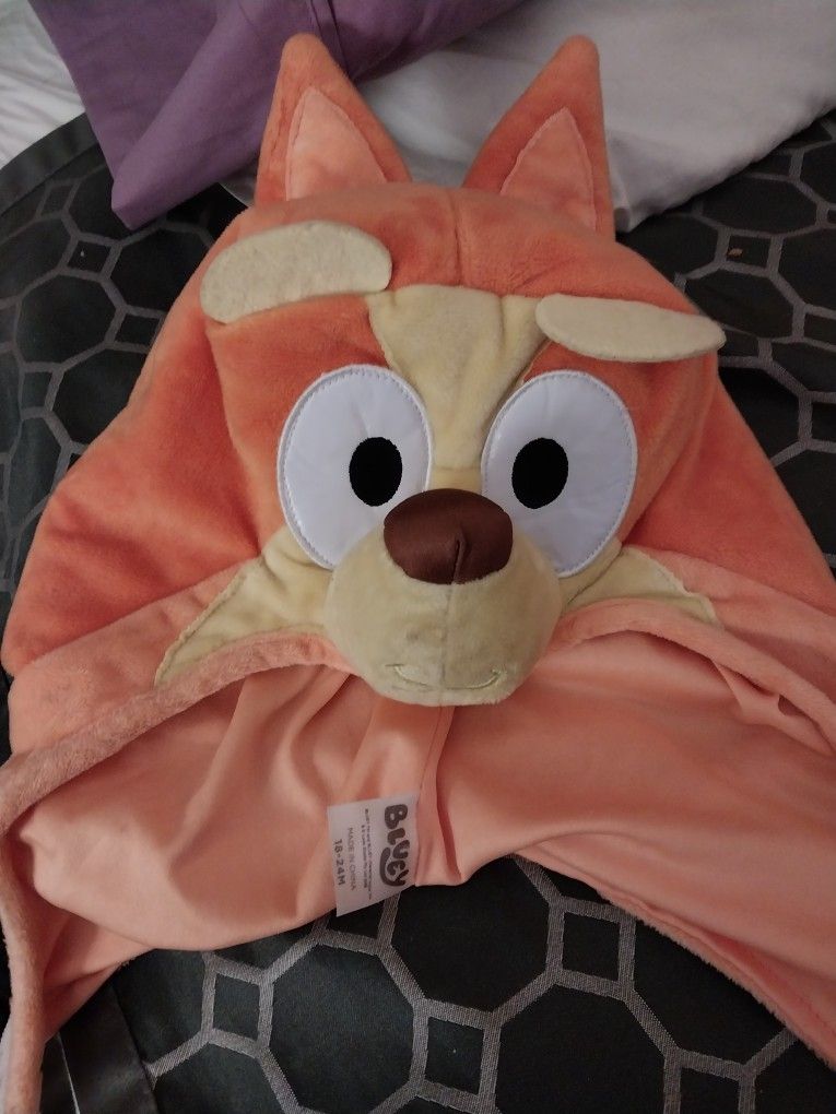 Bluey Hat Plush Hood Size 18/24 Months 5 Dollars 
