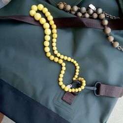 Yellow Geometric Beads Nice Vintage