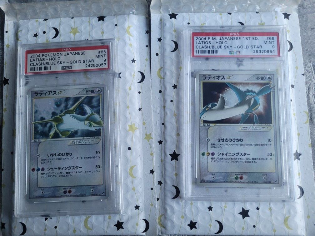 Pokemon Graded Cards PSA 9 Gold Star Latias and Latios