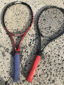 Two Prince tennis rackets