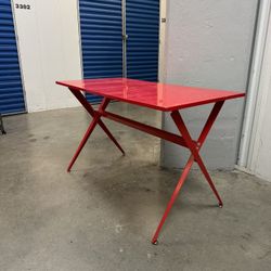 Bright Red Table or Desk, Great Legs