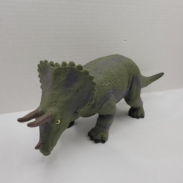 Adventure Planet Green Triceratops Stuffed Animal Plush Dinosaur Rubber Soft 12"
