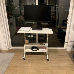 Desk With Shelves Adjustable Height