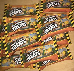 Construction party supplies theme Rice Krispies