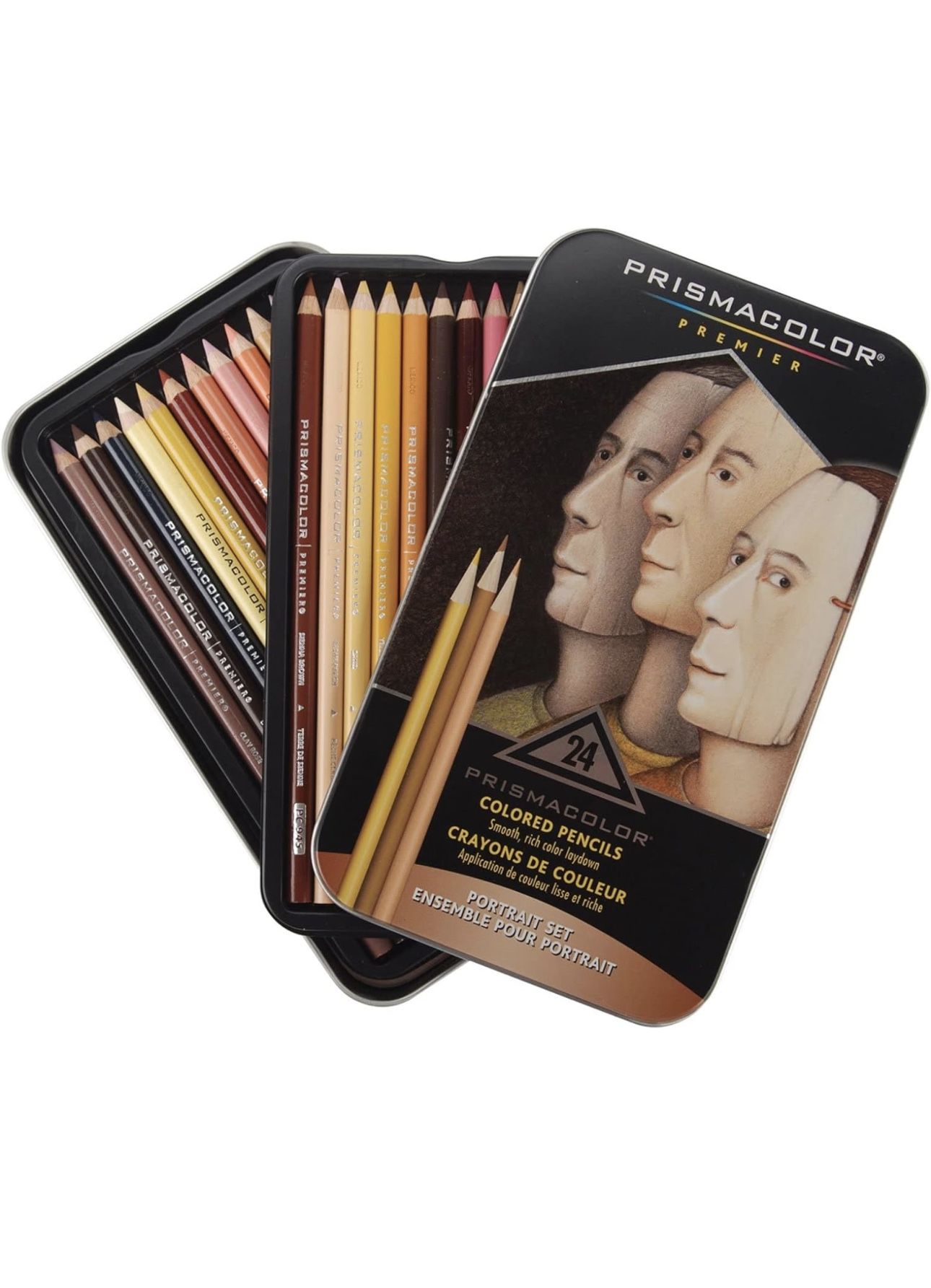 Prismacolor 2508R Premier Colored Pencil Portrait Tin, Set of 24