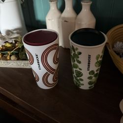 Starbucks 1912 Arizona Cactus & 2024 Fall Gold Maroon Travel Mug / Tumblers
