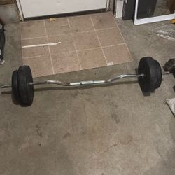 Curved Barbell and Weights