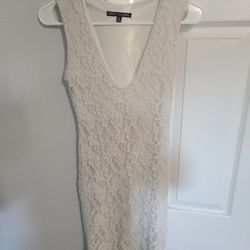 White Floral Mesh Bodycon Dress