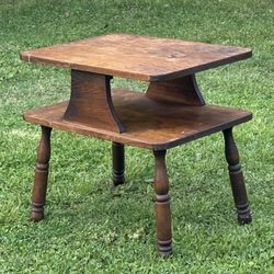 Antique Solid Wood Mid Century Step Side End Accent Table DIY Project