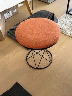 Orange Upholstered Accent Stool - Great Condition