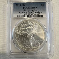2014 S Silver Eagle PCGS MS69