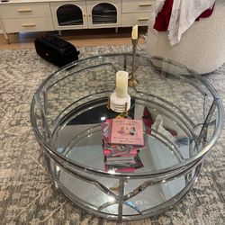 Glass and Mirror+ Chrome coffee table