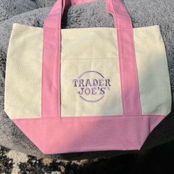Pink Trader Joes Tote Bag