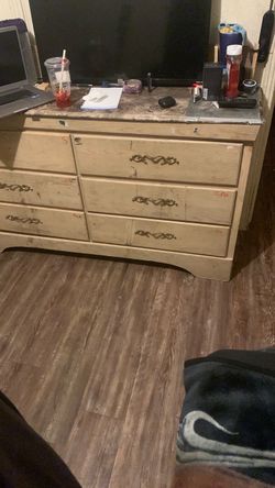 6-Drawer Wood Dresser with Ornate Handles