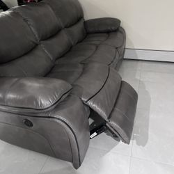 Like New BOBS Leather Recliner Couch Sofa