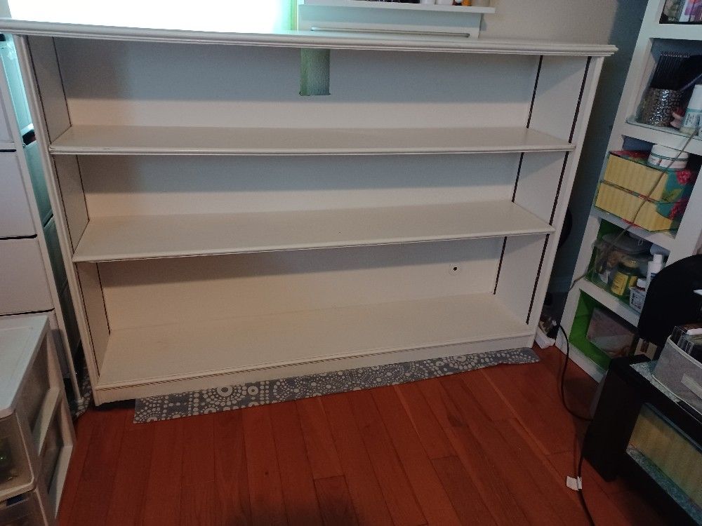 White Wide Bookcase