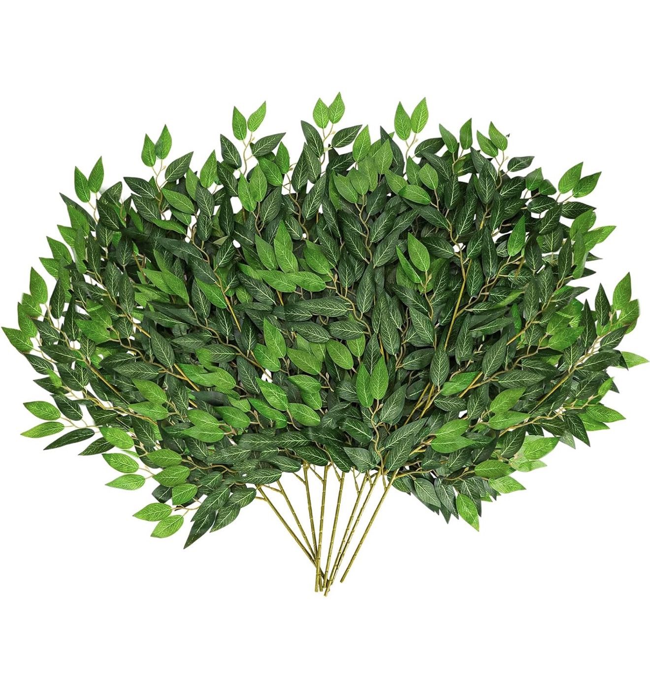 24pcs Italian Ruscus Greenery Stems, 27.6in Artificial Green Leaf Garland Vines Hanging Spray for Wedding Arch Bouquet Filler Table Centerpieces Home 