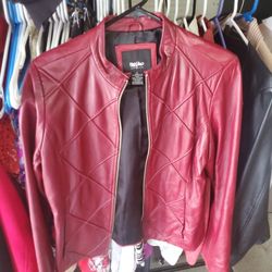 Mossimo Genuine Leather Red Jacket 