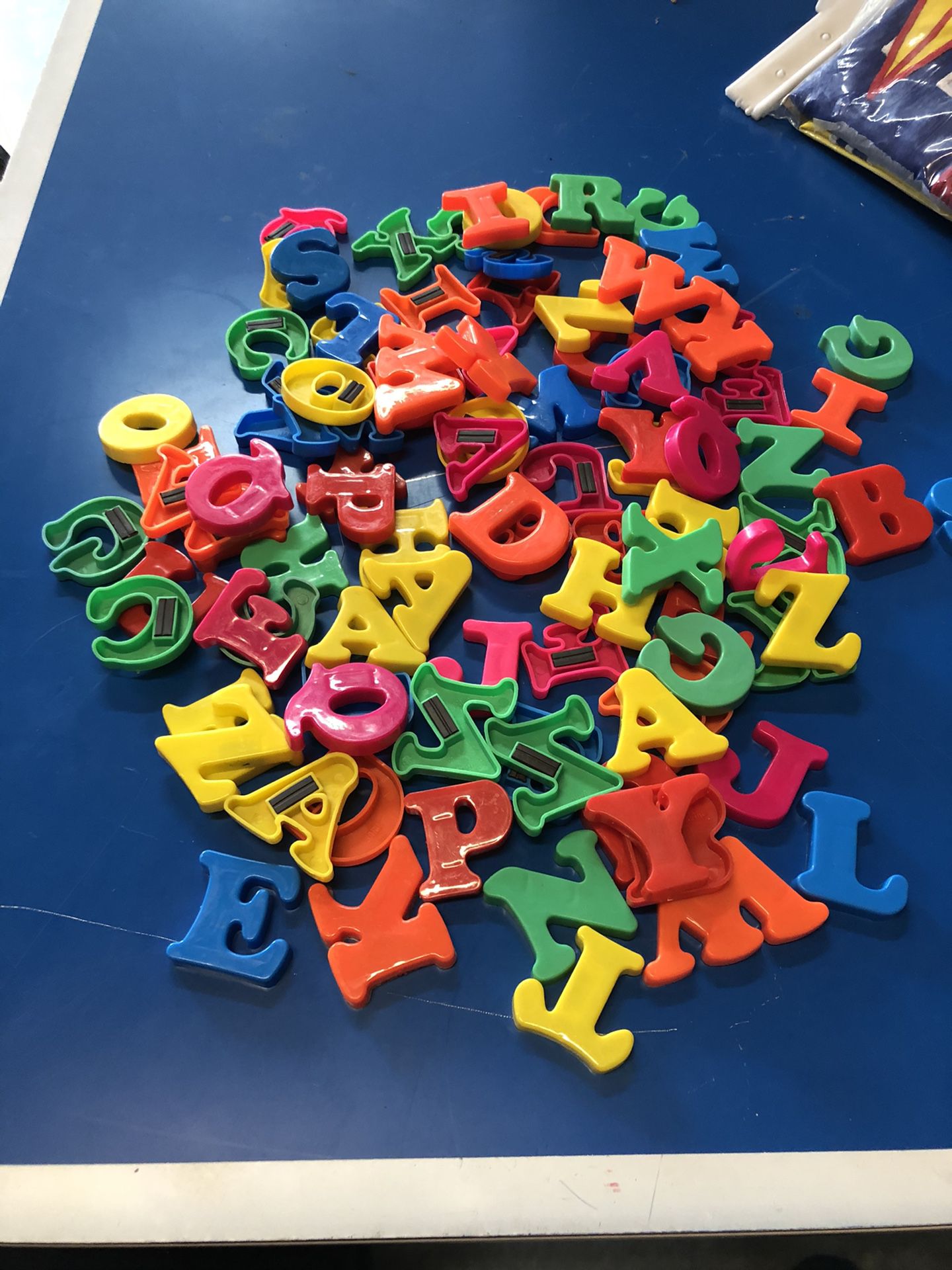 Plastic alphabet magnets