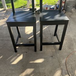 Black Wood Bar Stools