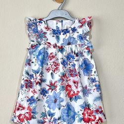 Baby Gap Tunic Dress, Floral Print Ruffled Sleeves 2Y