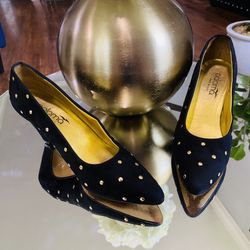 🌚🌕Black & Gold HEELS 8🌕🌚