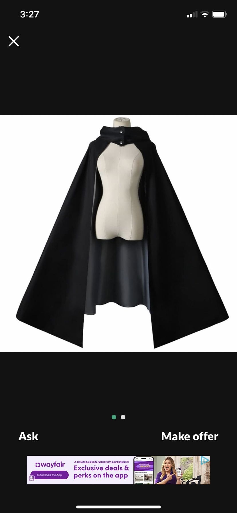 Adults Costumes Cape One Sz