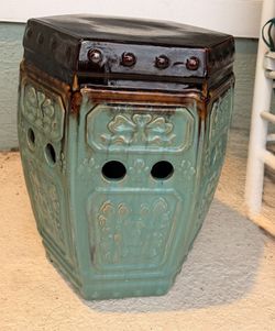 Ceramic Hexagon Garden Stool