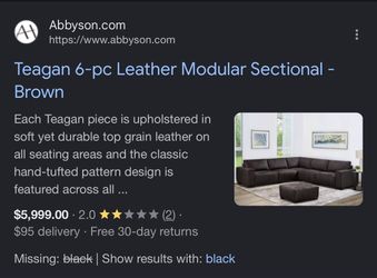 Teagan 6pc Abbyson Costco Retail $5,999.00 Me. $850 Very comfy Like New More Available