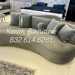 NEW GRAY SECTIONAL VELVET