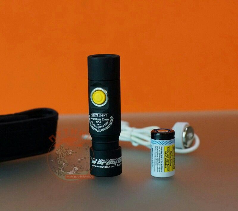 Flashlight Armytek Prime C1 Pro Magnet USB +18350 900mAh Li-Ion Rechargeable Battery 1050lm