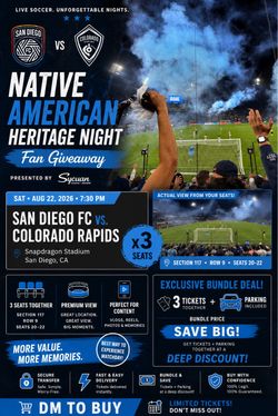 San Diego FC vs Colorado- August 22