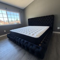 New In Box King Bed Frame With Mattress (Read Description Below)